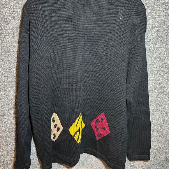 Terazzo Cardigan Sweater Women’s Size Large Multi Color ￼Cabincore Full Zip - Picture 3 of 8